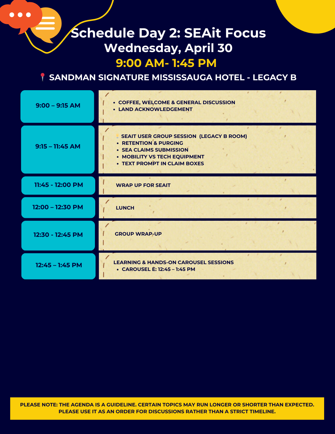 ScheduleDay 2 of the User Group: Focus on SEAit