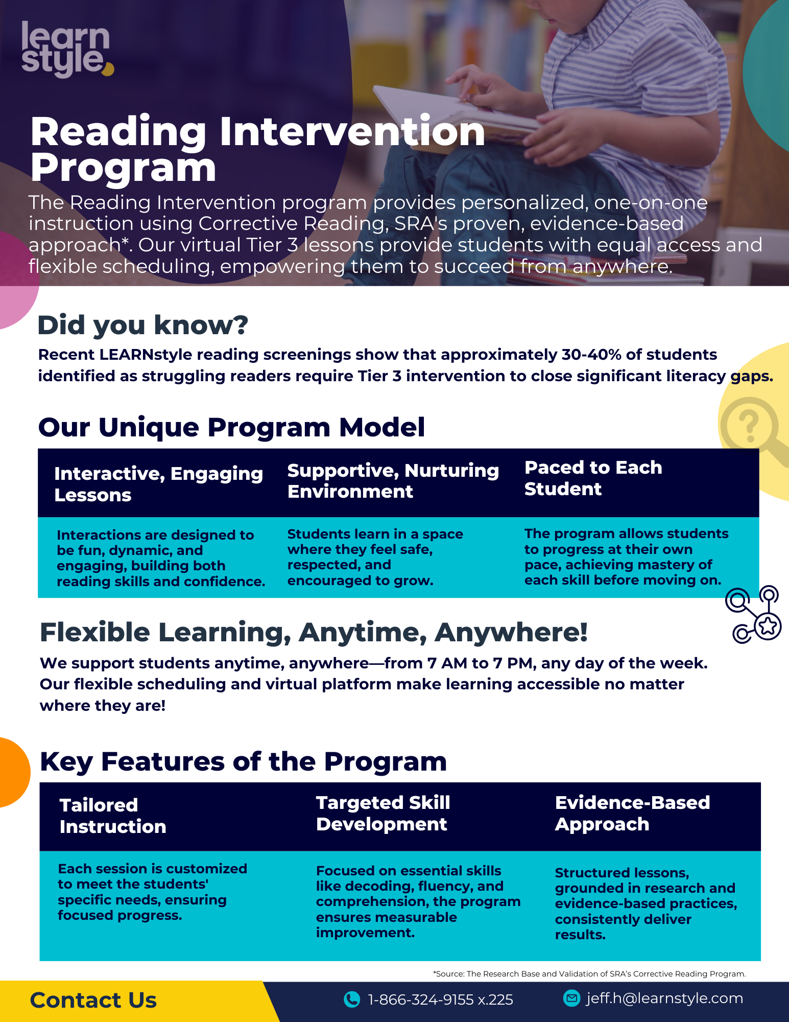 Photo of cover of Reading Intervention Brochure